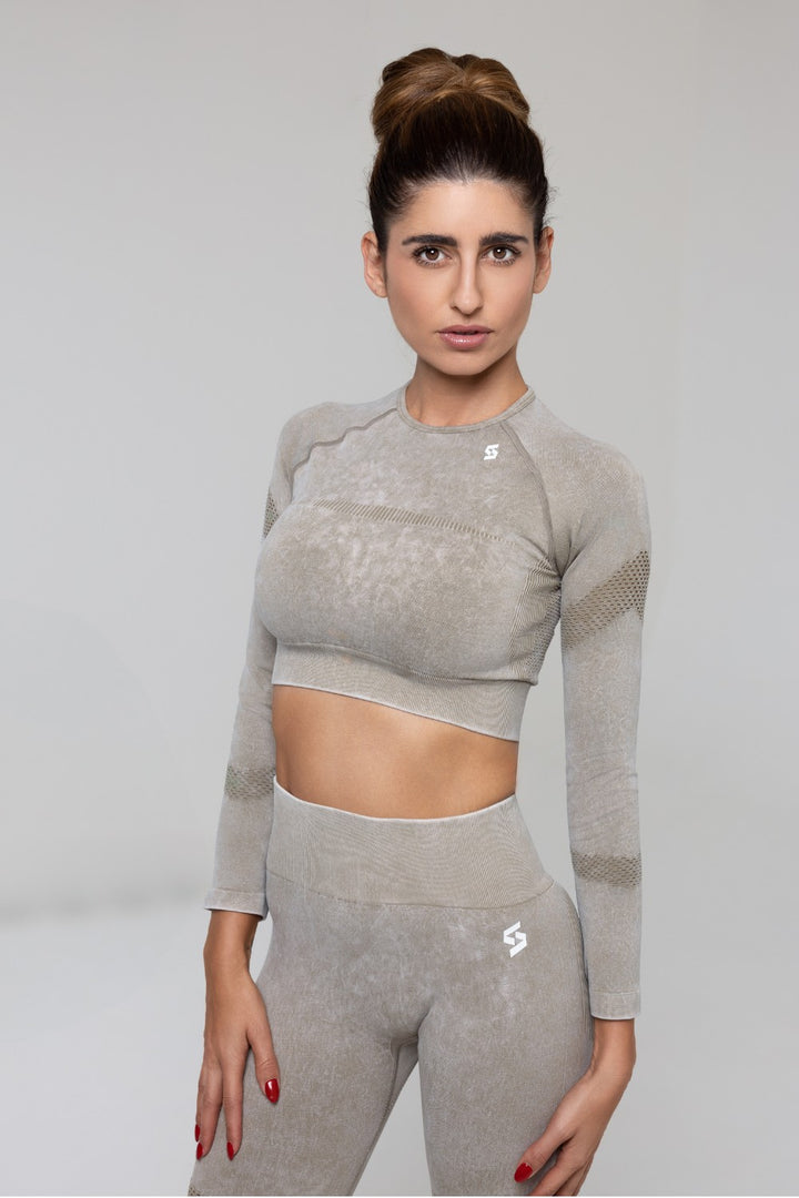 Womens Zenith Cropped Longsleeve Top